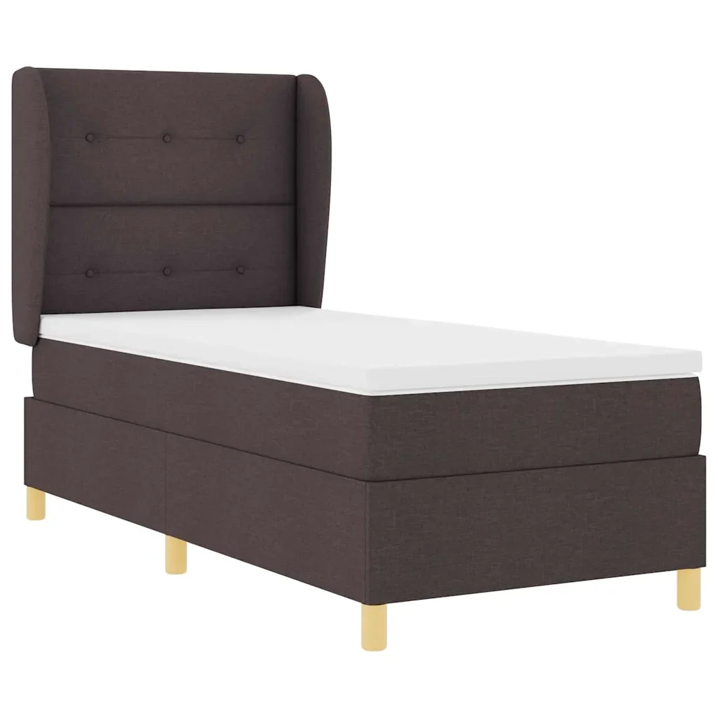 Letto a molle con testiera Marrone Scuro 190 x 90 cm Tessuto 3340728 - Image 5