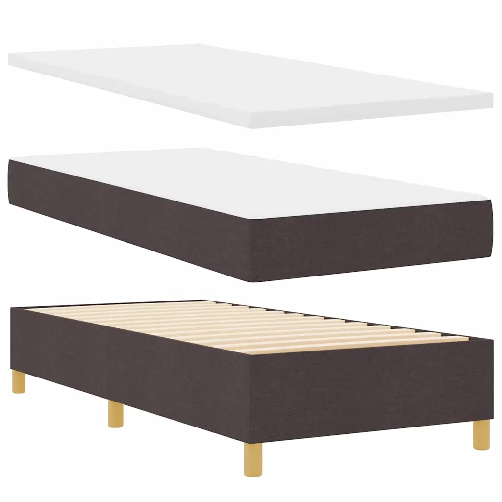 Letto a molle con testiera Marrone Scuro 190 x 90 cm Tessuto 3340728 - Image 6