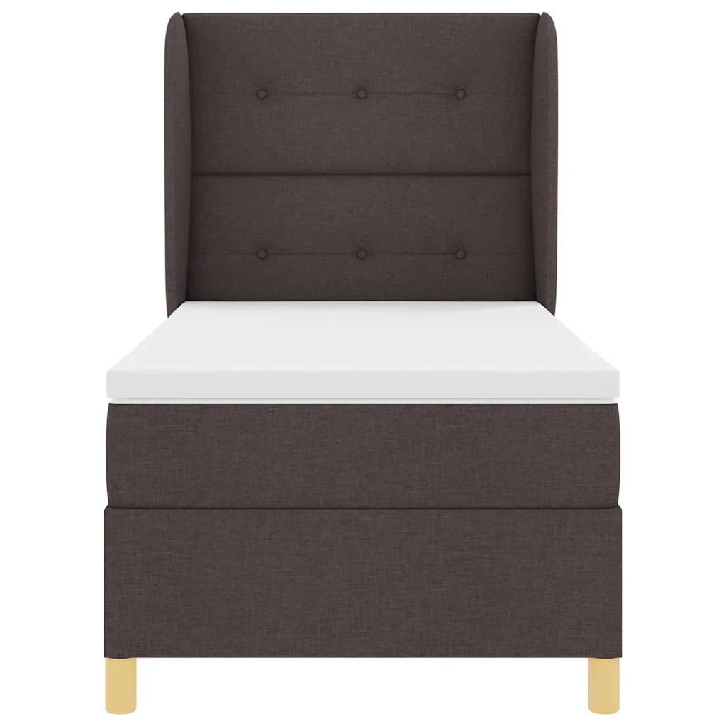 Letto a molle con testiera Marrone Scuro 190 x 90 cm Tessuto 3340728 - Image 7