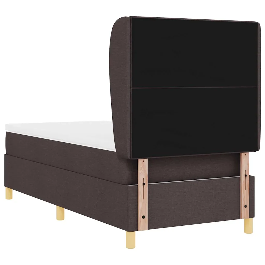 Letto a molle con testiera Marrone Scuro 190 x 90 cm Tessuto 3340728 - Image 9