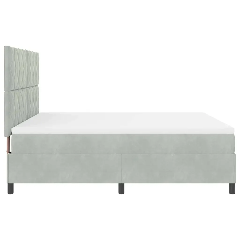 Letto a Sorgente LED Grigio chiaro 180 x 200 cm Velluto 3343394 - Image 9