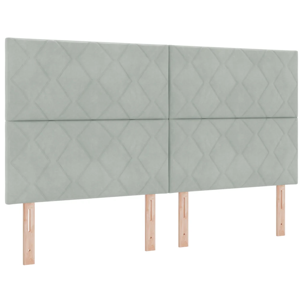 Letto con Rete a Molle Grigio Chiaro 180x200 cm Velluto - Image 7