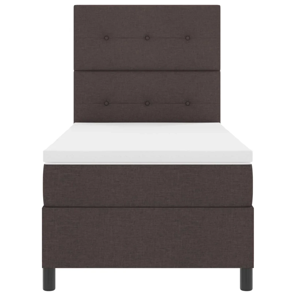 Letto a molle con strisce LED Marrone scuro 90 x 190 cm Tessuto 3342833 - Image 4