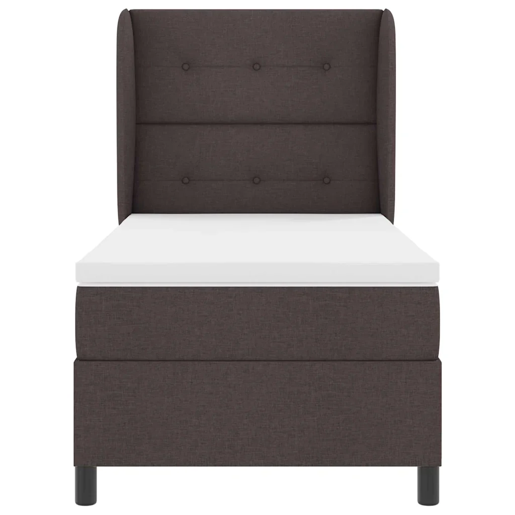 Letto a molle con testiera Marrone scuro 90 x 200 cm Tessuto 3340546 - Image 6