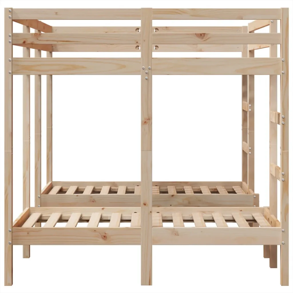 Letto da camera | Giroletto Castello Triplo 140x200/70x140cm Legno Massello Pino - Image 6