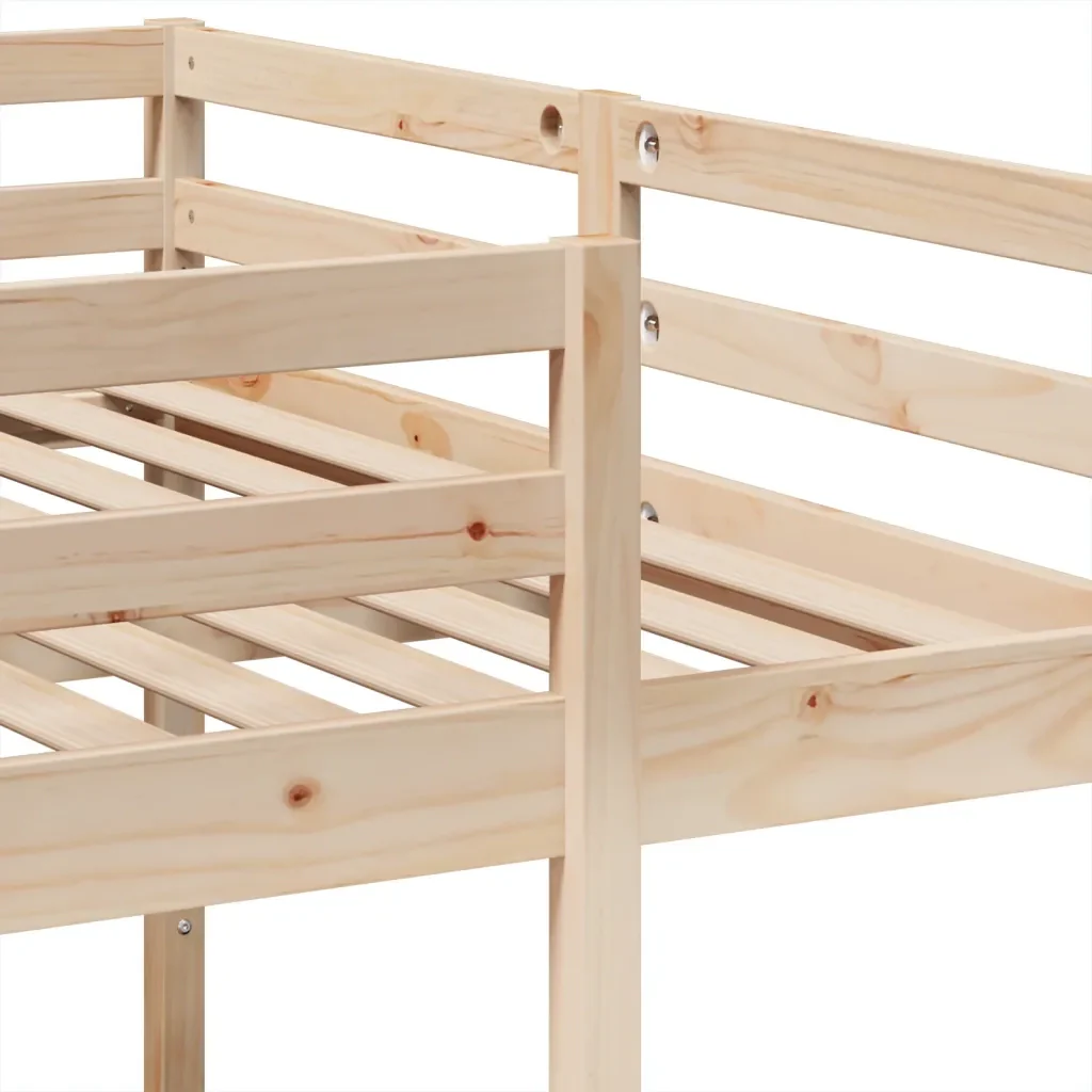Letto da camera | Giroletto Castello Triplo 140x200/70x140cm Legno Massello Pino - Image 8