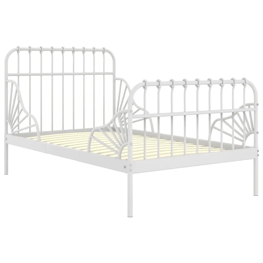 Letto da camera | Giroletto Estendibile Bianco in Metallo 80x130/200 cm - Image 2
