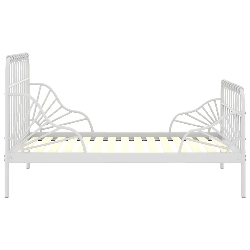Letto da camera | Giroletto Estendibile Bianco in Metallo 80x130/200 cm - Image 3