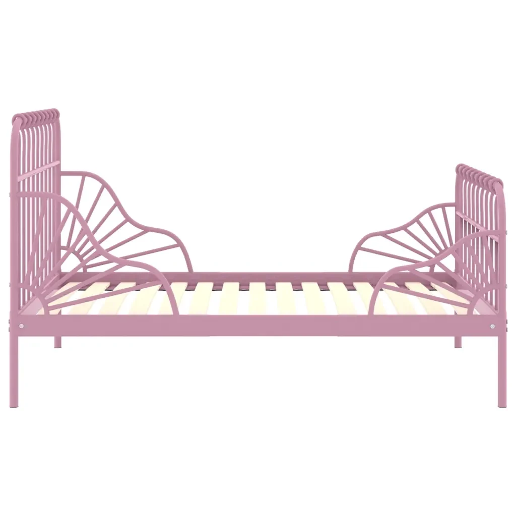 Letto da camera | Giroletto Estendibile Rosa in Metallo 80x130/200 cm - Image 3