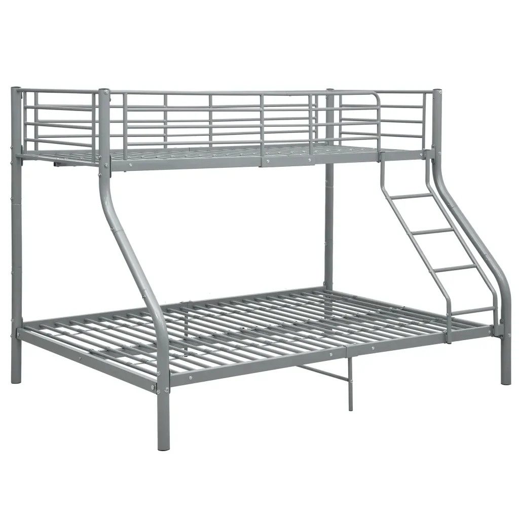 Letto da camera | Letto a Castello Grigio in Metallo 140x200 cm/90x200 cm