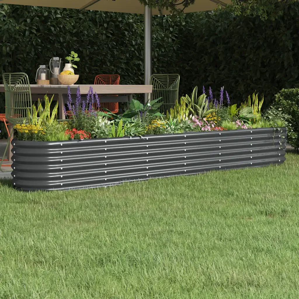 Letto da Giardino in Acciaio Zincato 260x40x36 cm Antracite 318881