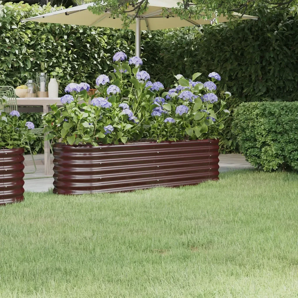Letto Giardino Acciaio Zincato 152x40x36cm Marrone 318870