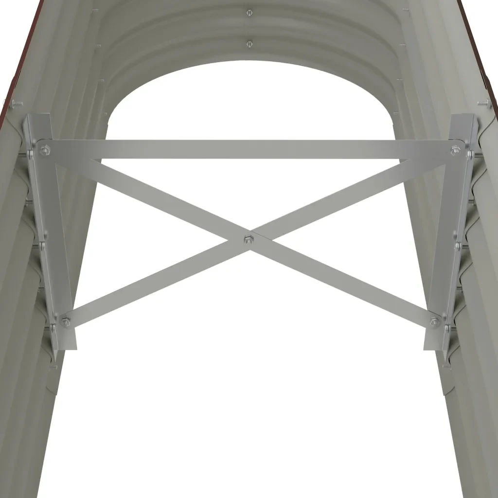 Letto Giardino Acciaio Zincato 152x40x36cm Marrone 318870 - Image 5