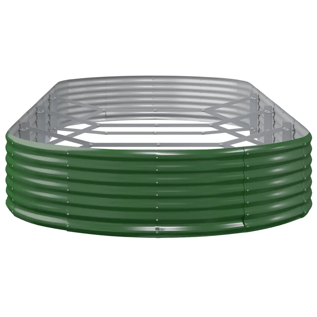 Letto Giardino Acciaio Zincato 373x140x36 cm Verde 319033 - Image 4