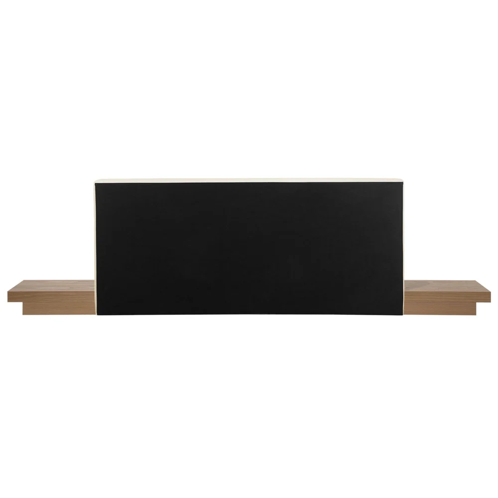 Letto in stile giapponese in frassino naturale 180 x 200 cm testata in legno impiallacciato MDF testata in pelliccia sintetica camera da letto a basso profilo - Image 5