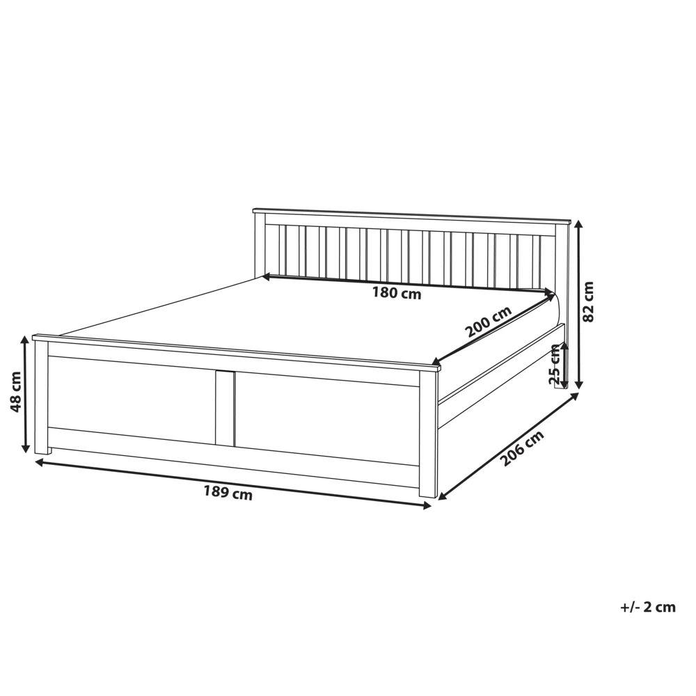 Letto in legno di pino bianco Dimensioni singole 90 x 200 Testiera a doghe minimalista - Image 5