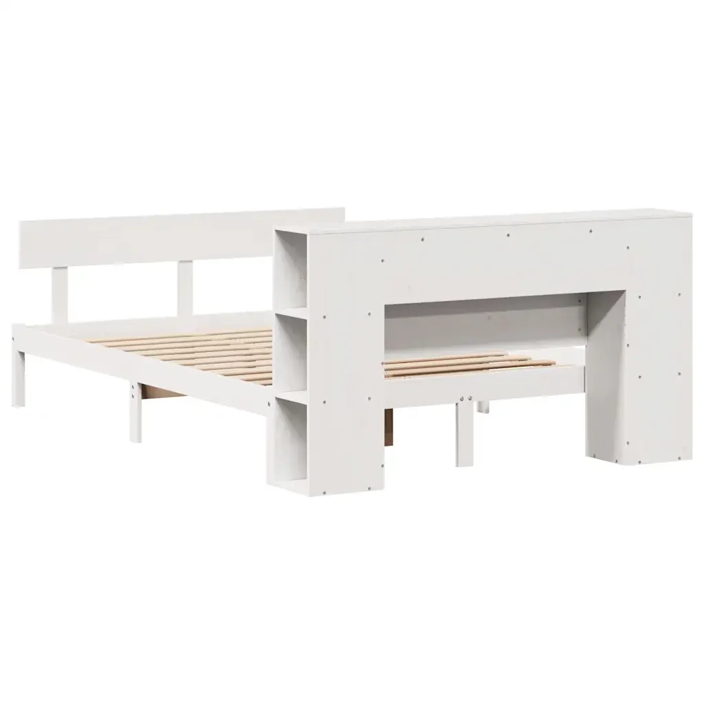 Letto Libreria senza Materasso Bianco 120x190 cm Legno di Pino 3321767 - Image 8