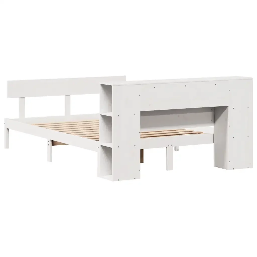 Letto Libreria senza Materasso Bianco 120x200 cm Legno di Pino 3321773 - Image 8