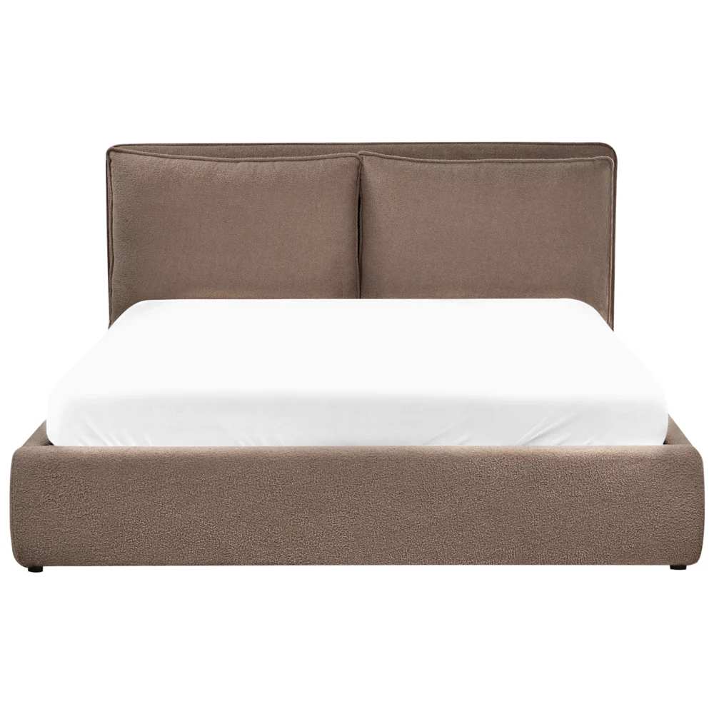Letto matrimoniale marrone con contenitore 160 x 200 cm camera da letto moderna - Image 2