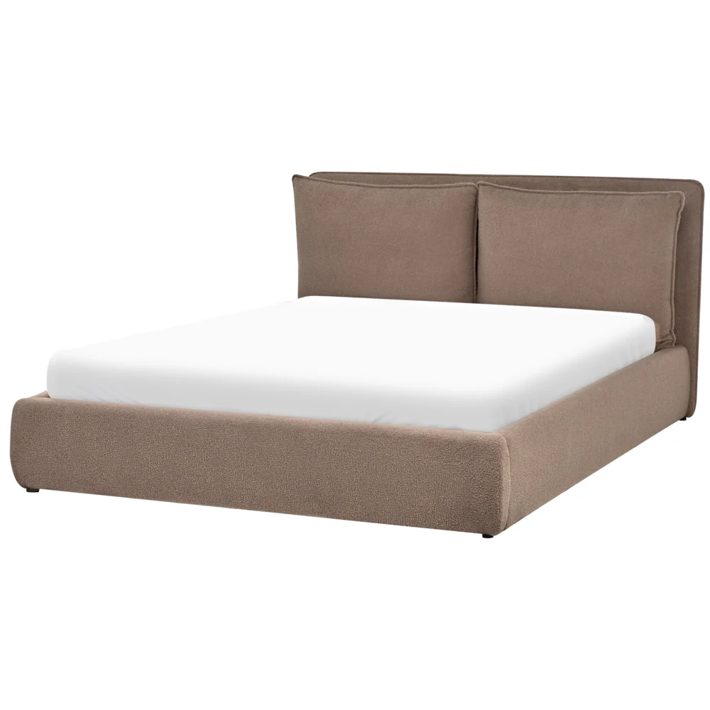 Letto matrimoniale marrone con contenitore 160 x 200 cm camera da letto moderna - Image 6