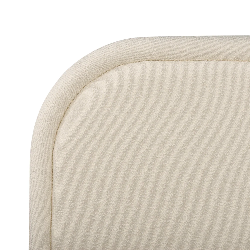 Letto matrimoniale EU Light Beige Boucle 140 x 200 cm Struttura imbottita Poggiatesta con contenitore - Image 8