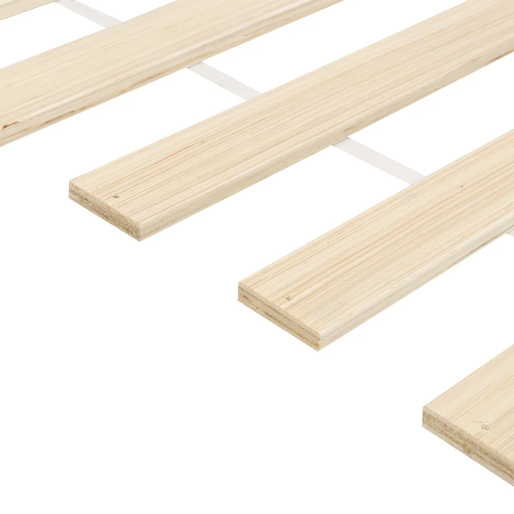 Letto matrimoniale Legno di Pino bianco con Rete a Doghe con 4 cassetti 180 x 200 cm Testiera a doghe minimalista - Image 8
