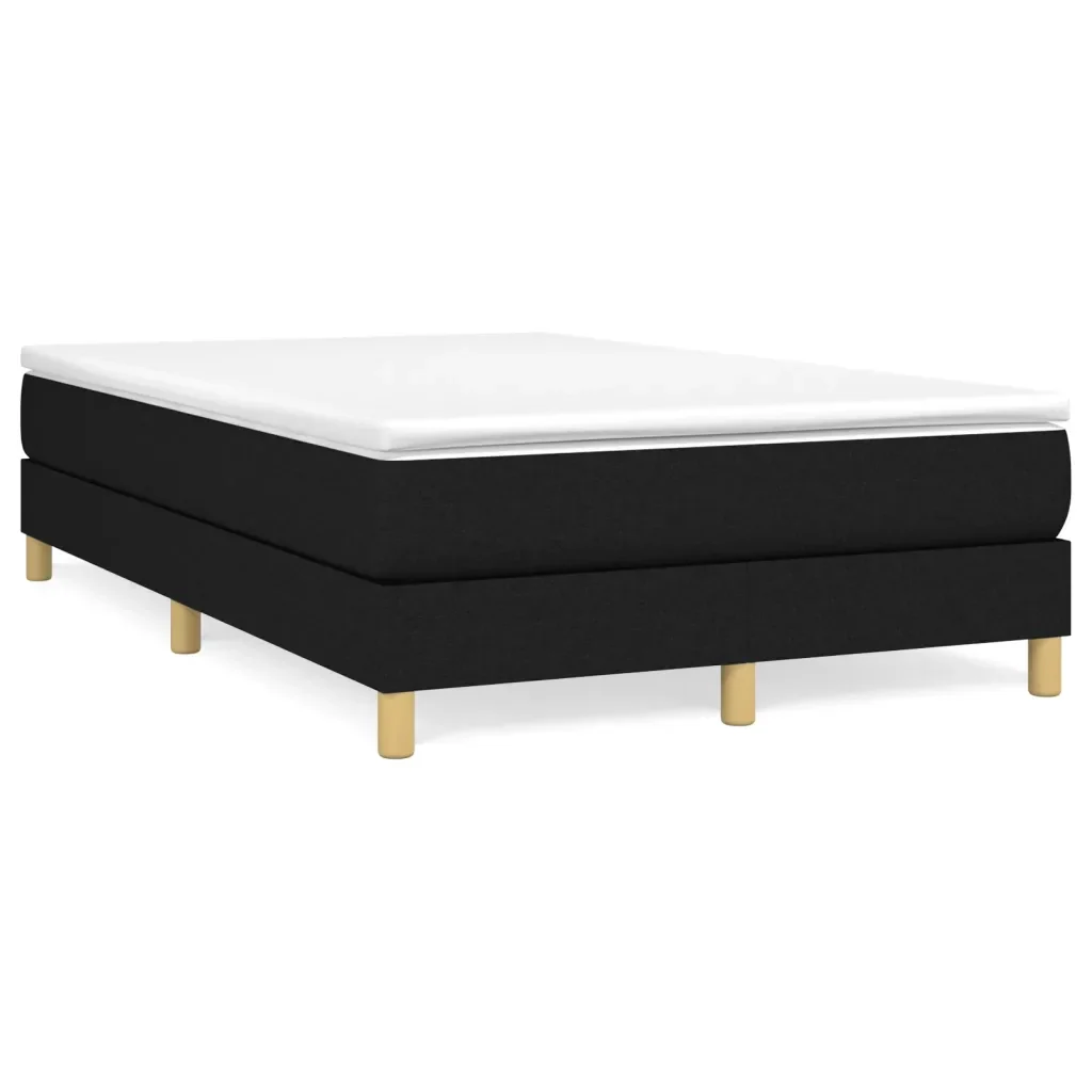 Letto matrimoniale | Letto per adulti | Giroletto a Molle con Materasso Nero 120x190 cm in Tessuto - Image 2