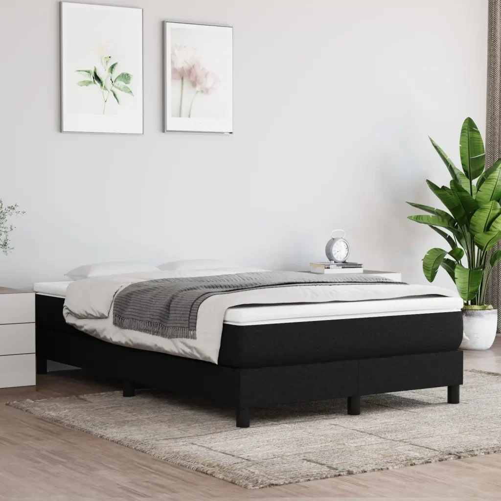 Letto matrimoniale | Letto per adulti | Giroletto a Molle con Materasso Nero 120x190 cm in Tessuto - Image 4