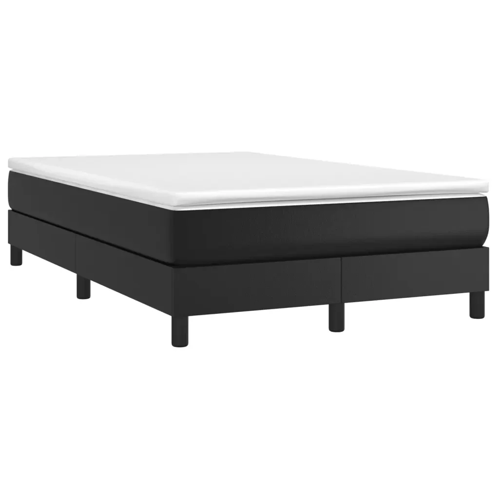 Letto matrimoniale | Letto per adulti | Giroletto a Molle con Materasso Nero 120x200 cm in Similpelle - Image 4