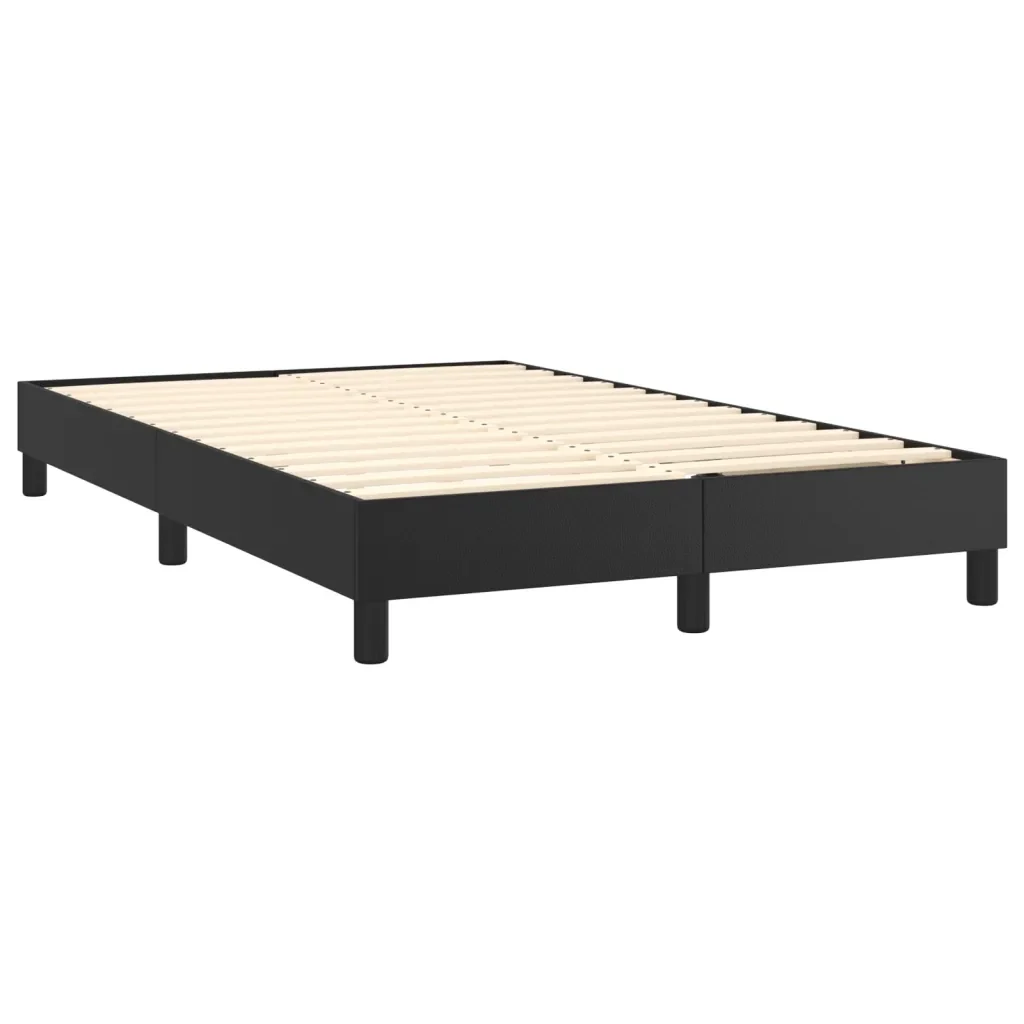 Letto matrimoniale | Letto per adulti | Giroletto a Molle con Materasso Nero 120x200 cm in Similpelle - Image 5
