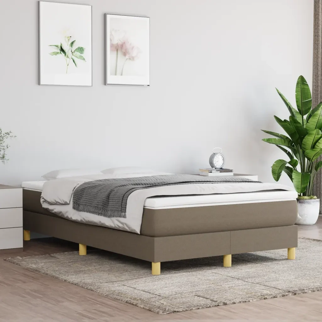 Letto matrimoniale | Letto per adulti | Giroletto a Molle con Materasso Tortora 120x190 cm in Tessuto - Image 3