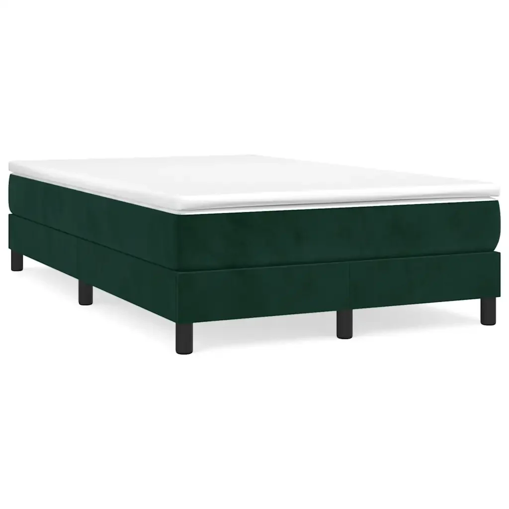 Letto matrimoniale | Letto per adulti | Giroletto a Molle con Materasso Verde Scuro 120x190 cm Velluto - Image 2