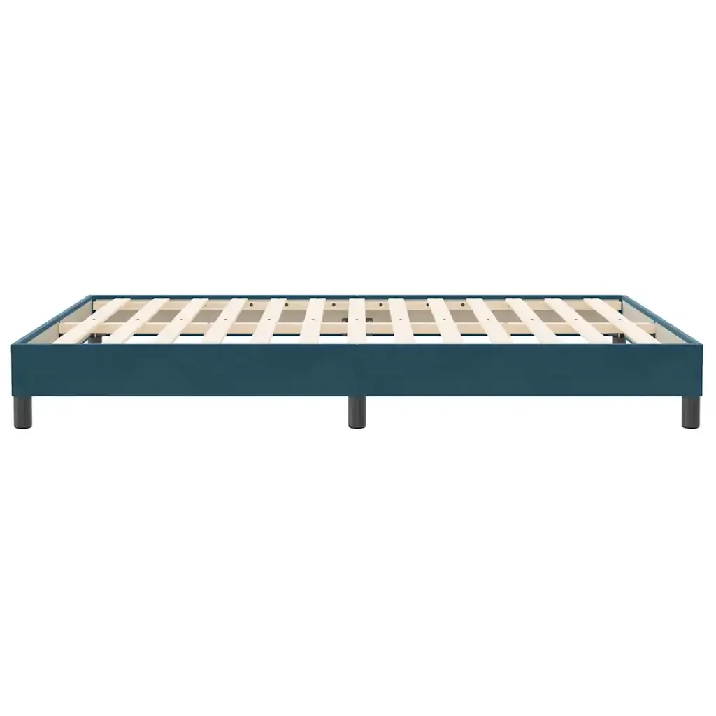 Letto matrimoniale | Letto per adulti | Giroletto a Molle senza Materasso Blu Scuro 140x210 cm Velluto - Image 6