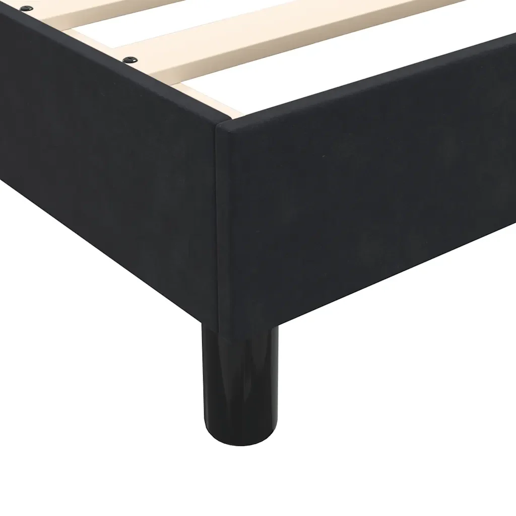 Letto matrimoniale | Letto per adulti | Giroletto a Molle senza Materasso Nero 140x210 cm in Velluto - Image 8