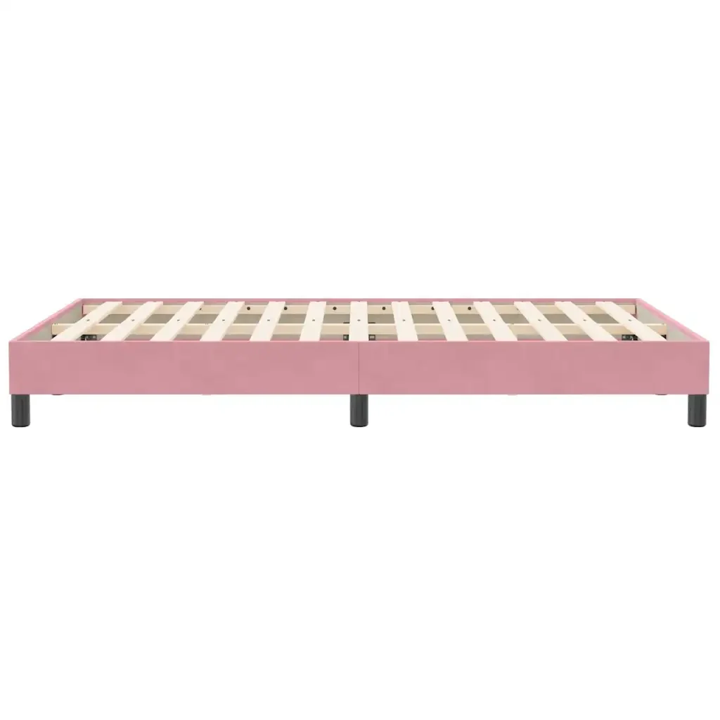 Letto matrimoniale | Letto per adulti | Giroletto a Molle senza Materasso Rosa 120x210 cm in Velluto - Image 6