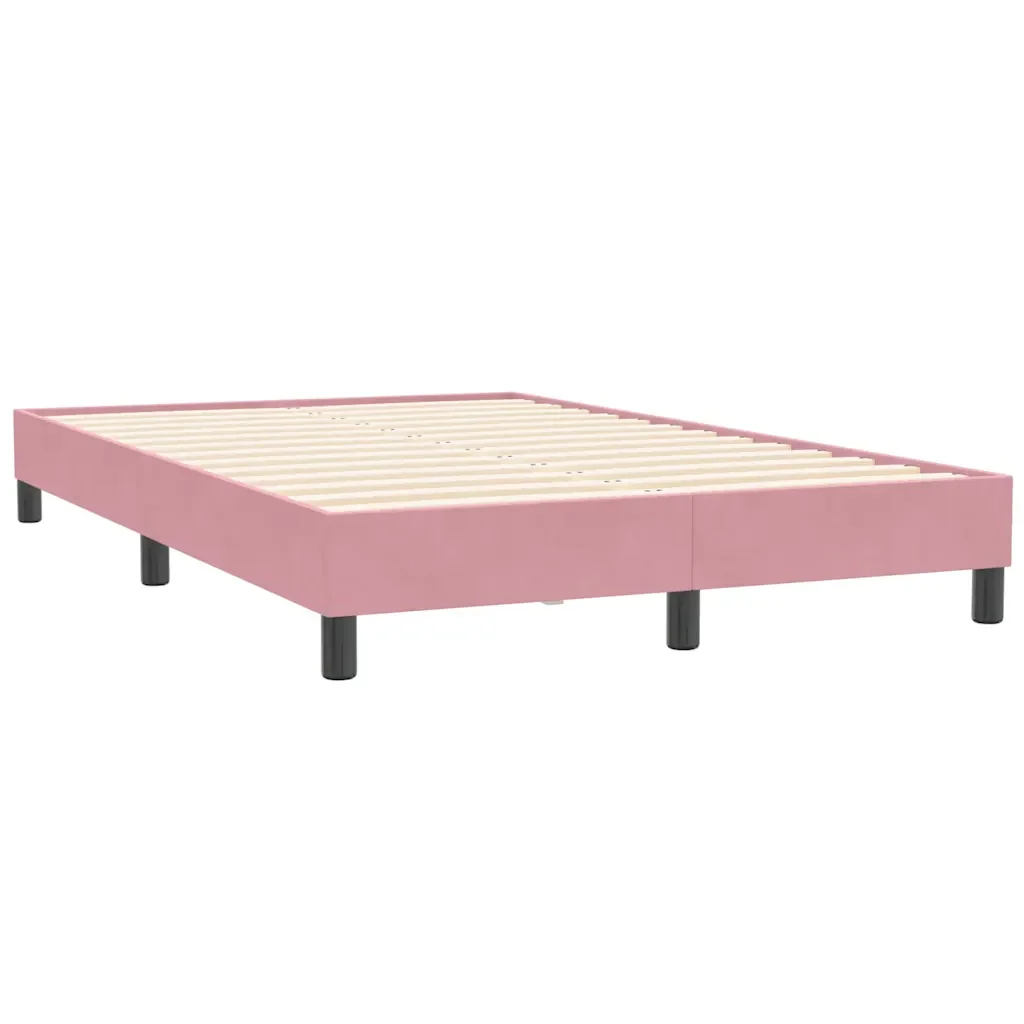 Letto matrimoniale | Letto per adulti | Giroletto a Molle senza Materasso Rosa 120x210 cm in Velluto - Image 7