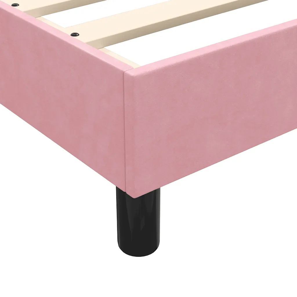 Letto matrimoniale | Letto per adulti | Giroletto a Molle senza Materasso Rosa 140x210 cm in Velluto - Image 8