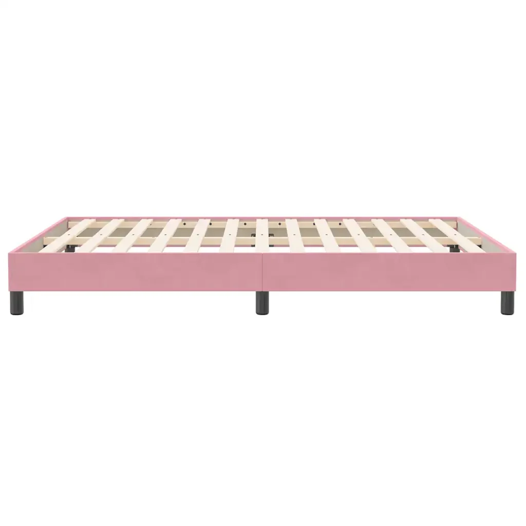 Letto matrimoniale | Letto per adulti | Giroletto a Molle senza Materasso Rosa 160x210 cm in Velluto - Image 6
