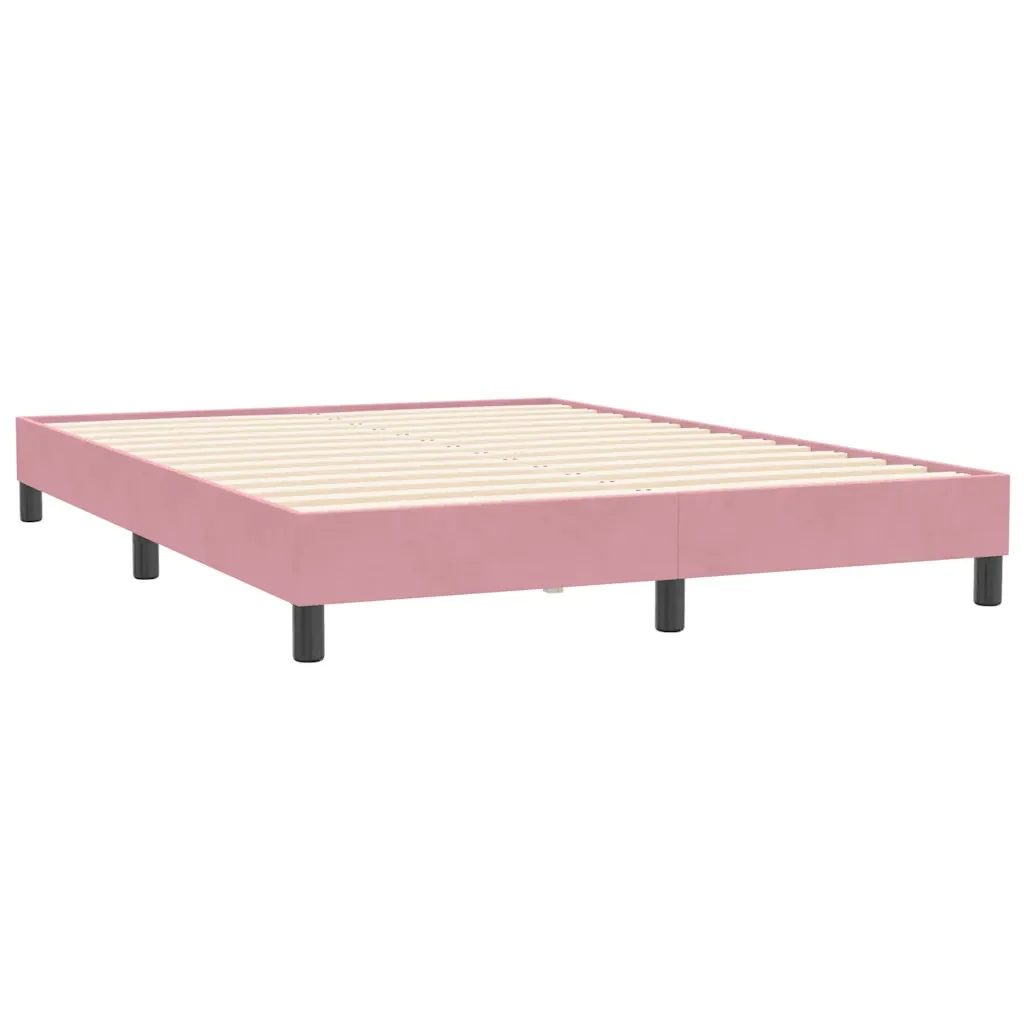 Letto matrimoniale | Letto per adulti | Giroletto a Molle senza Materasso Rosa 160x210 cm in Velluto - Image 7