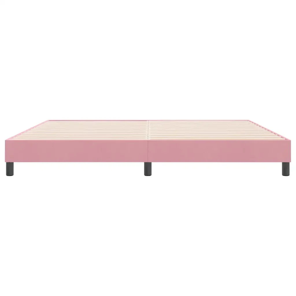 Letto matrimoniale | Letto per adulti | Giroletto a Molle senza Materasso Rosa 180x210 cm in Velluto - Image 5