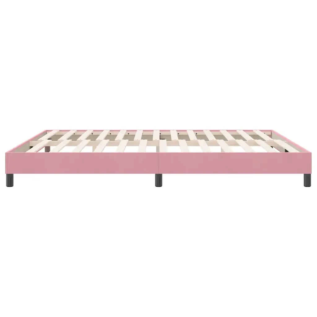 Letto matrimoniale | Letto per adulti | Giroletto a Molle senza Materasso Rosa 180x210 cm in Velluto - Image 6