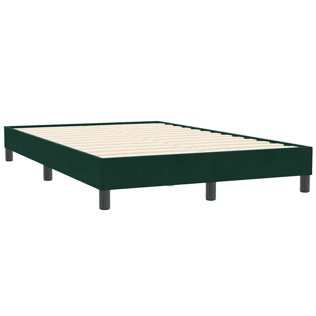 Letto matrimoniale | Letto per adulti | Giroletto a Molle senza Materasso Verde Scuro 120x210cm Velluto - Image 4