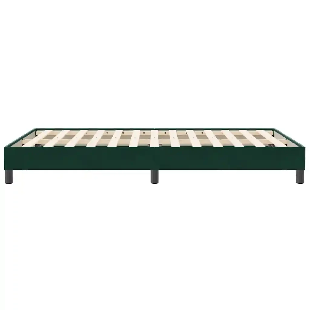 Letto matrimoniale | Letto per adulti | Giroletto a Molle senza Materasso Verde Scuro 120x210cm Velluto - Image 6
