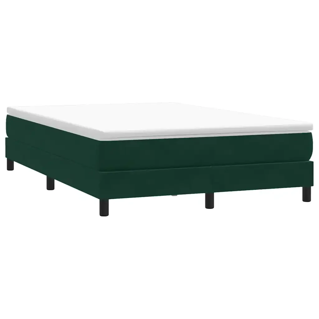 Letto matrimoniale | Letto per adulti | Giroletto a Molle senza Materasso Verde Scuro 140x210cm Velluto - Image 2