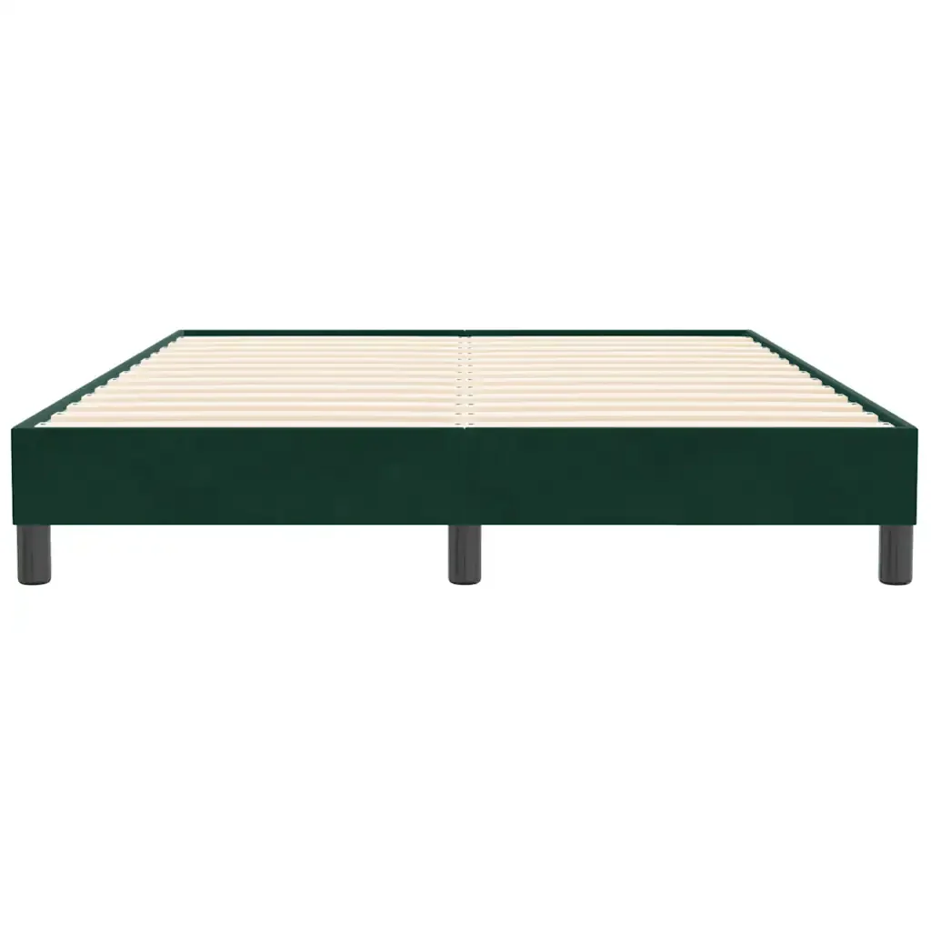 Letto matrimoniale | Letto per adulti | Giroletto a Molle senza Materasso Verde Scuro 140x210cm Velluto - Image 5