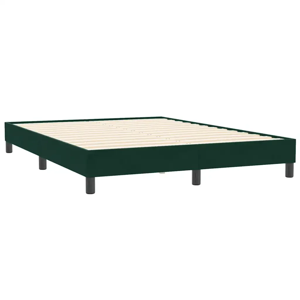 Letto matrimoniale | Letto per adulti | Giroletto a Molle senza Materasso Verde Scuro 140x210cm Velluto - Image 7