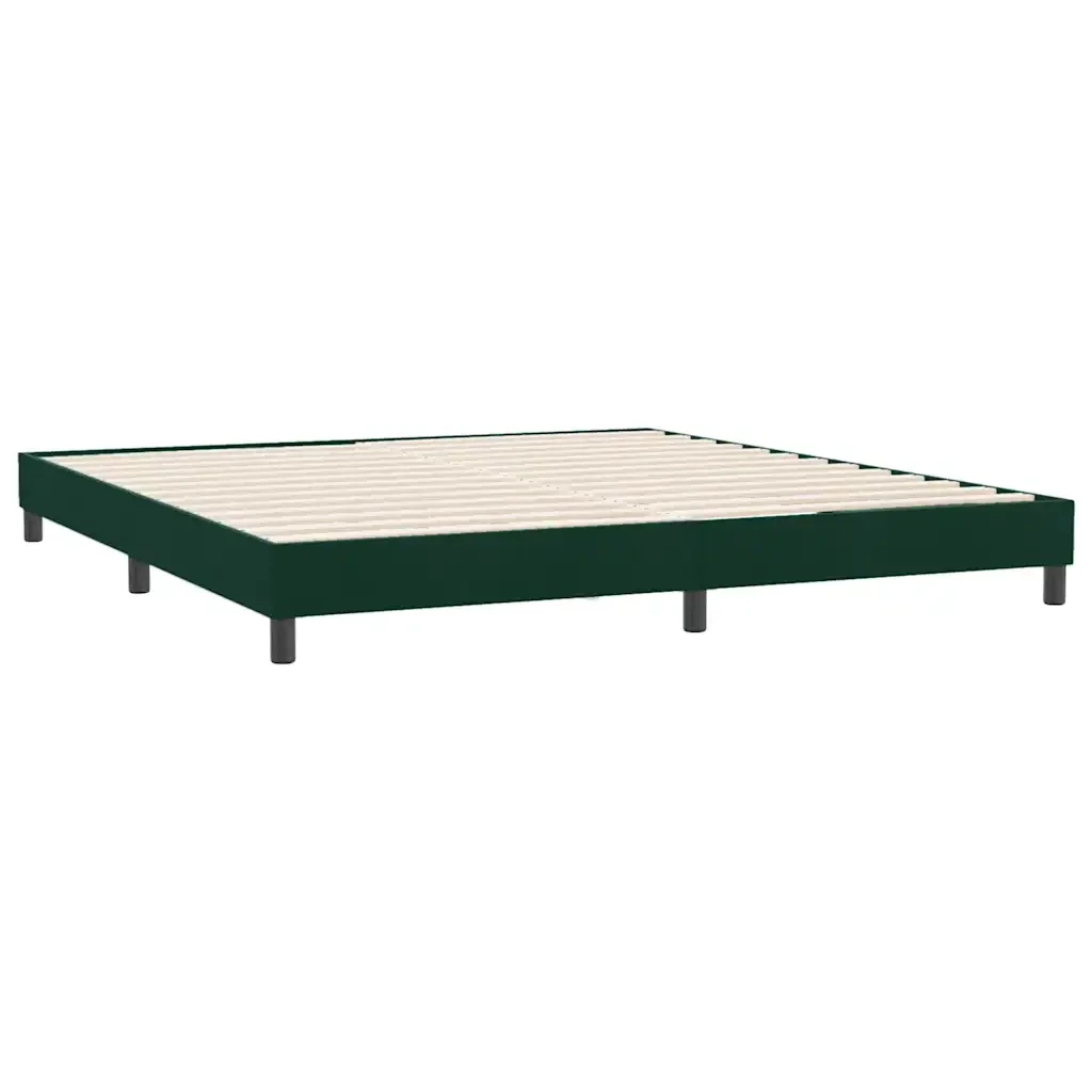 Letto matrimoniale | Letto per adulti | Giroletto a Molle senza Materasso Verde Scuro 180x210cm Velluto - Image 3