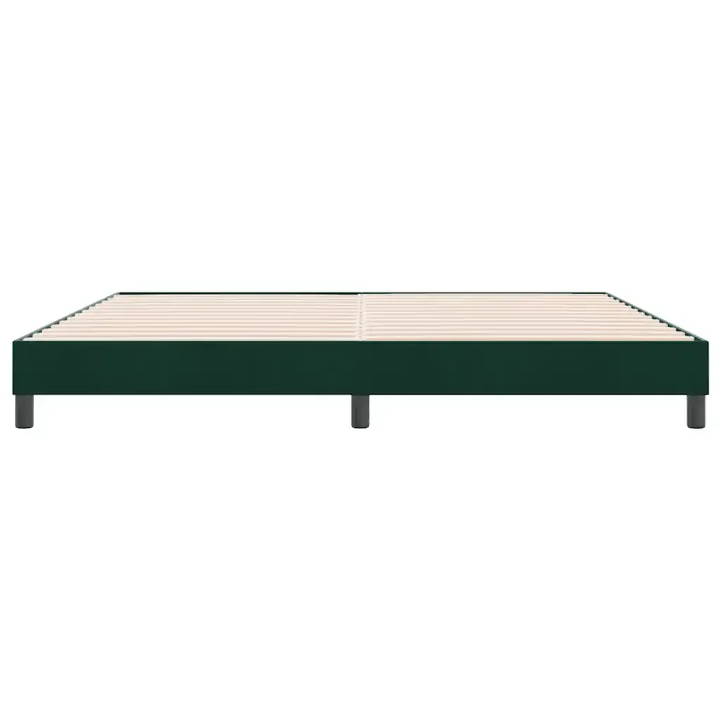Letto matrimoniale | Letto per adulti | Giroletto a Molle senza Materasso Verde Scuro 180x210cm Velluto - Image 5