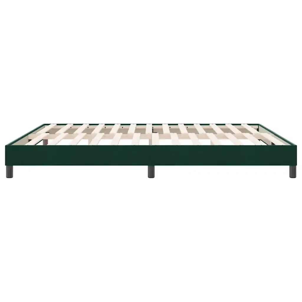 Letto matrimoniale | Letto per adulti | Giroletto a Molle senza Materasso Verde Scuro 180x210cm Velluto - Image 6