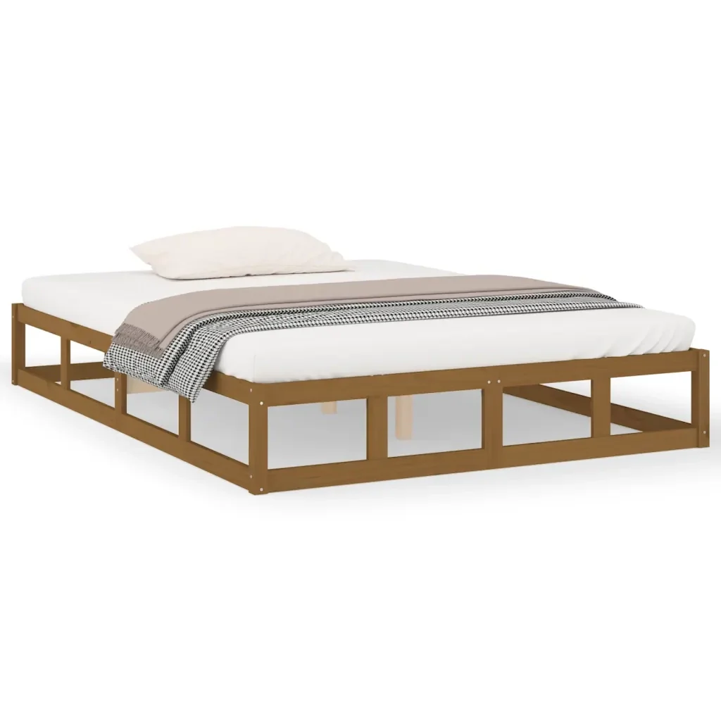 Letto matrimoniale | Letto per adulti | Giroletto Ambra 150x200 cm King in Legno Massello